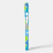 アールデコの花のパターン – 青とライムグリーン Case-Mate iPhoneケース (裏面 / 左)