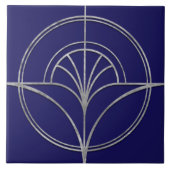 アールデコの花のファンラインの形状 – 背景の変更 タイル (正面)