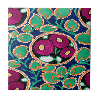 アールデコの花を飾ったタイル タイル