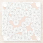 アールデコの花柄 – さび付きクリーム ガラスコースター (裏面)