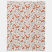 アールデコの花柄 – さび付きクリーム フリースブランケット (正面)
