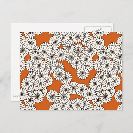 アールデコの花柄 – さび付きクリーム ポストカード (正面/裏面)