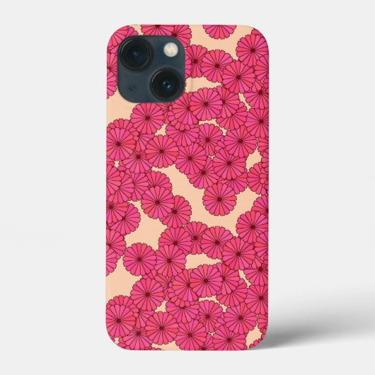 アールデコの花柄 - ピンクとピーチ Case-Mate iPhoneケース (裏面)