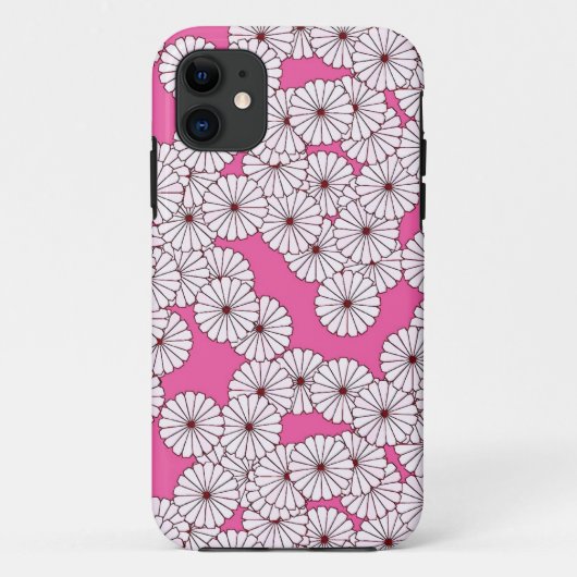 アールデコの花柄 - ピンクのクリーム色 Case-Mate iPhoneケース (裏面)
