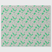 アールデコの花柄 – cream on jade green ラッピングペーパー (フラット)