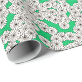 アールデコの花柄 – cream on jade green ラッピングペーパー (ロールコーナー)