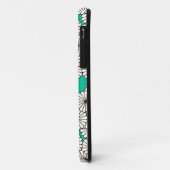 アールデコの花模様-ターコイズの白 Case-Mate iPhoneケース (裏面/左)