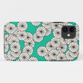 アールデコの花模様-ターコイズの白 Case-Mate iPhoneケース (裏面(横))