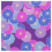 アールデコの花模様-バイオレット、青および紫色 ファブリック (クローズアップ)