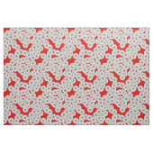 アールデコの花模様-赤の白 ファブリック (ファットクウォーター)