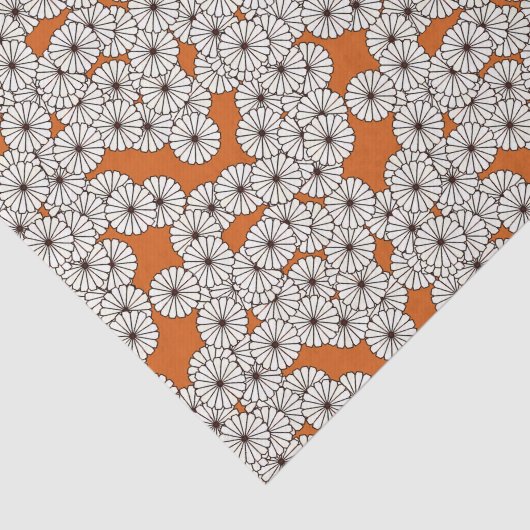 アールデコの花模様-錆のクリーム 薄葉紙 (詳細)