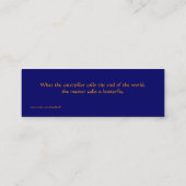 アールデコの蝶-しおり スキニー名刺 (裏面)