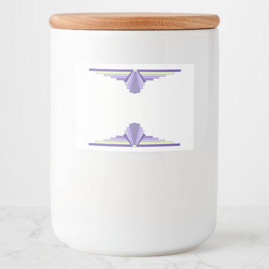 アールデコの要素を紫と黄色 フードラベル (正面)