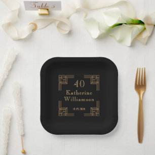 アールデコの誕生日 ブラックゴールドの華やかな20年代 ペーパープレート