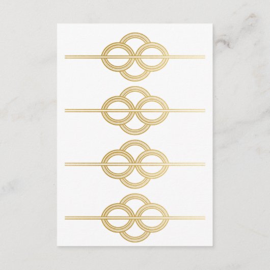 アールデコの調節の結婚式の招待状の詳細 エンクロージャーカード (裏面)