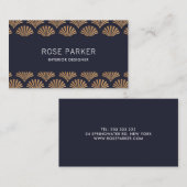 アールデコの貝パターン名刺 名刺 (正面/裏面)