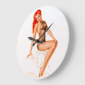 アールデコの赤頭のピン留め ラージ壁時計 (傾斜)