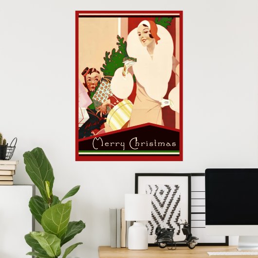アールデコの轟音20エンティスクリスマスホリデー ポスター (ホームオフィス)