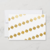 アールデコの返信カード 1920年代 ゴールド ホワイト 招待状 (裏面)