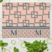 アールデコの重なり合モノグラムのう正方形 キッチンタオル (折り畳み)