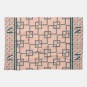 アールデコの重なり合モノグラムのう正方形 キッチンタオル (横)