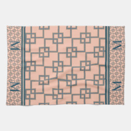 アールデコの重なり合モノグラムのう正方形 キッチンタオル