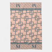 アールデコの重なり合モノグラムのう正方形 キッチンタオル (縦)