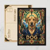 アールデコの野生動物の犬 ポストカード (正面/裏面)