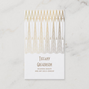 アールデコの金ゴールドおよび白いGatsbyのヴィンテージの上品 名刺