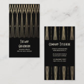 アールデコの金ゴールドおよび黒いGatsbyのヴィンテージの上品 名刺 (正面/裏面)