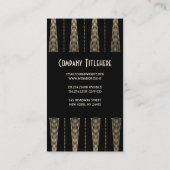 アールデコの金ゴールドおよび黒いGatsbyのヴィンテージの上品 名刺 (裏面)