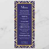 アールデコの金ゴールド海軍メニュー結婚式の20年代の披露宴 メニュー (正面)