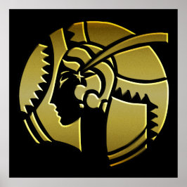 アールデコの金ゴールド ポスター