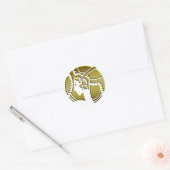アールデコの金ゴールド ラウンドシール (封筒)