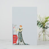 アールデコの金曜日のヴィンテージのファッション 便箋 (スタンド正面)