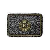 アールデコの銀製の金ゴールドの黒の月桂樹のリースの王冠 バスマット (正面)