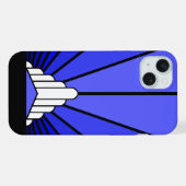 アールデコの青い太陽 iPhoneケース (裏面横)