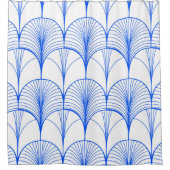 アールデコの青 シャワーカーテン (正面)