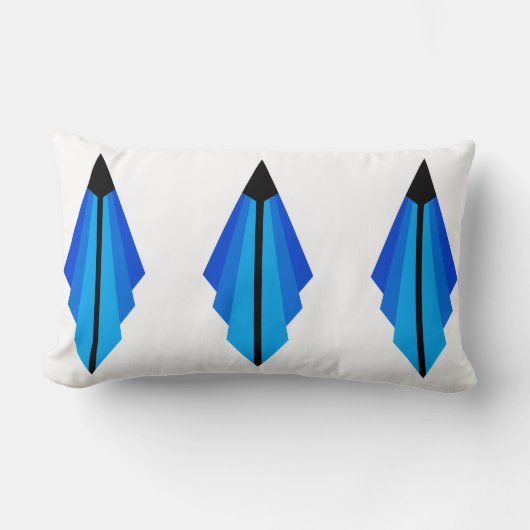アールデコの青 ランバークッション (正面)