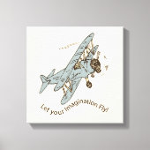 アールデコの飛行機 – あなたの想像力を飛ばす。 キャンバスプリント (正面)