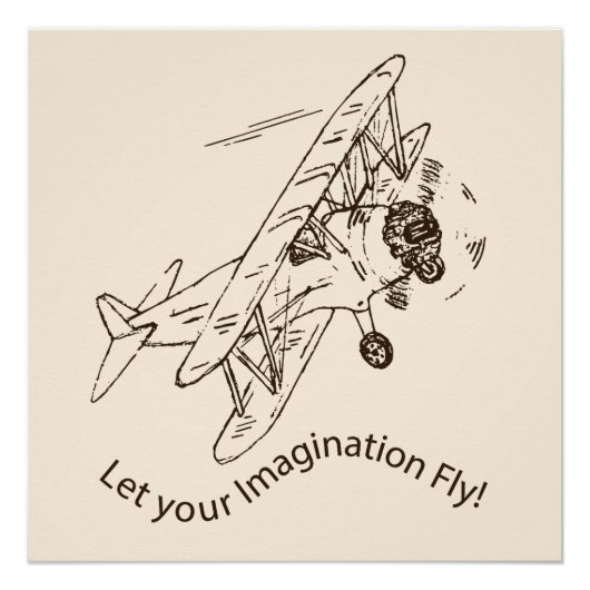 アールデコの飛行機 – あなたの想像力を飛ばす。 ポスター (正面)