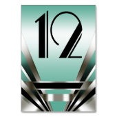 アールデコの魅力的な新しいのテーブルは|のティール（緑がかった色）に番号を付けます テーブルナンバー (正面)