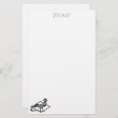 アールデコの鶏の文具パーソナライズされた 便箋 (正面/裏面)