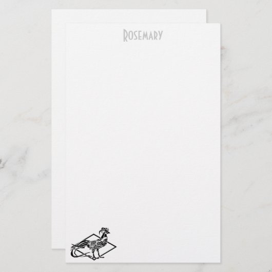 アールデコの鶏の文具パーソナライズされた 便箋 (正面/裏面)