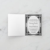 アールデコの黒い及び銀製の結婚式招待状 招待状 (内部)