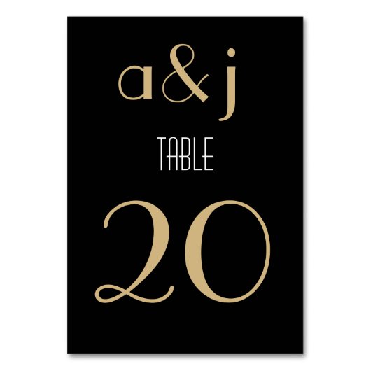アールデコの黒い金ゴールド|のテーブル数カード テーブルナンバー (正面)