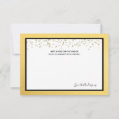 アールデコの黒および金ゴールドは感謝していしています サンキューカード (裏面)