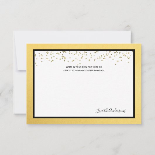 アールデコの黒および金ゴールドは感謝していしています サンキューカード (裏面)