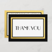 アールデコの黒および金ゴールドは感謝していしています サンキューカード (正面/裏面)