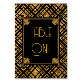 アールデコの黒と金ゴールド結婚のテーブル番号 テーブルナンバー